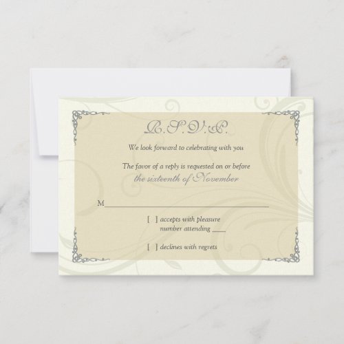 Antique Silver Gold Celtic Knot Wedding Reply Card Custom Invitation