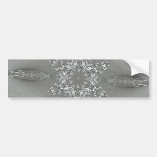 Antique Silver Gray Decorative Kaleidoscopic Star Bumper Sticker