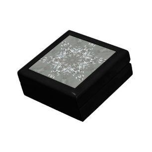 Antique Silver Gray Decorative Kaleidoscopic Star Gift Box