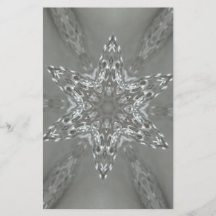 Antique Silver Gray Decorative Kaleidoscopic Star Stationery