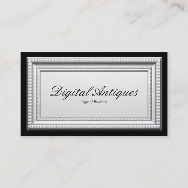 Antique Silver Picture Frame Business Card (Front)