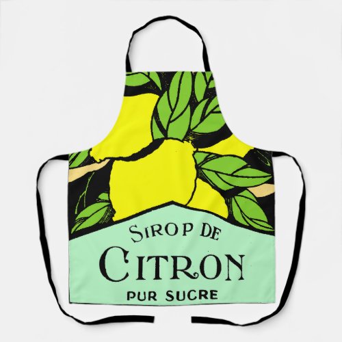 Antique Sirop de Citron Lemons Advertising Poster Apron