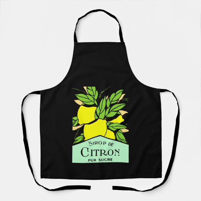 Antique Sirop de Citron Lemons Advertising Poster Apron (Front)