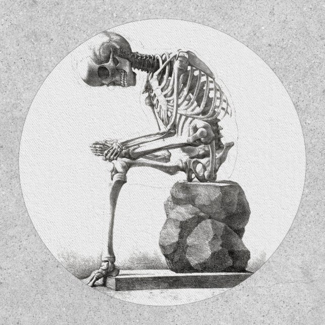 Antique Skeleton Anatomy: Gothic Halloween Medical Patch (Front)