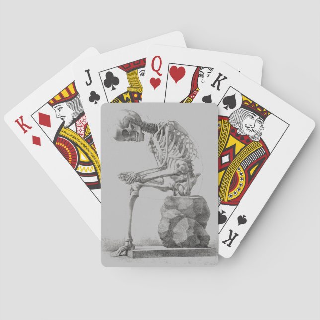 Antique Skeleton Anatomy: Gothic Halloween Medical Poker Cards (Back)