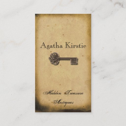 Customizable Antique Skeleton Key Business Card