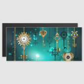 Antique Skeleton Keys on Green Background (Front/Back)