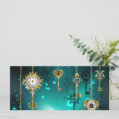 Antique Skeleton Keys on Green Background (Standing Front)