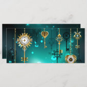 Antique Skeleton Keys on Green Background (Front/Back)