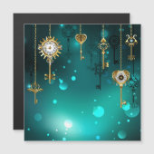 Antique Skeleton Keys on Green Background (Front/Back)