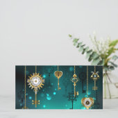 Antique Skeleton Keys on Green Background (Standing Front)