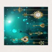 Antique Skeleton Keys on Green Background (Outside Unfolded)