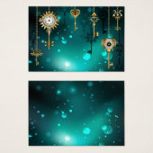 Antique Skeleton Keys on Green Background (Front & Back)
