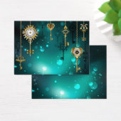 Antique Skeleton Keys on Green Background (Desk)