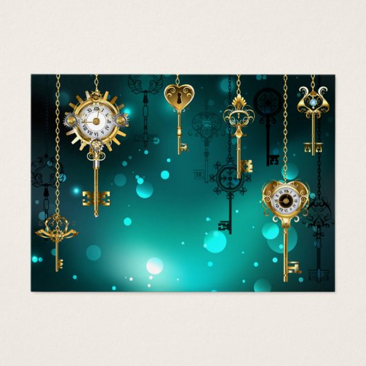 Antique Skeleton Keys on Green Background (Front)