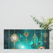 Antique Skeleton Keys on Green Background (Standing Front)