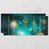 Antique Skeleton Keys on Green Background (Front/Back)