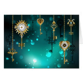 Antique Skeleton Keys on Green Background (Front Horizontal)