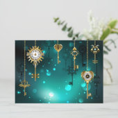 Antique Skeleton Keys on Green Background (Standing Front)