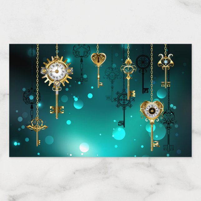 Antique Skeleton Keys on Green Background Envelope Liner (Design)