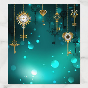 Antique Skeleton Keys on Green Background Envelope Liner