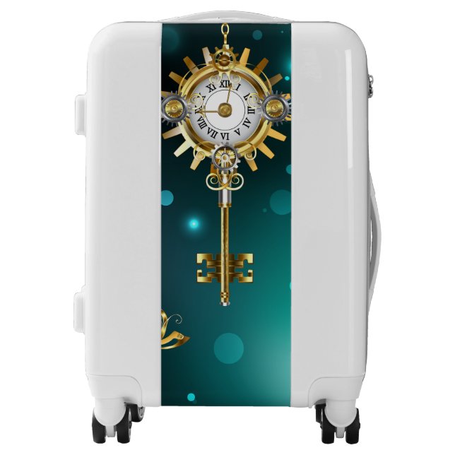 Antique Skeleton Keys on Green Background Luggage (Front)