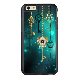 Antique Skeleton Keys on Green Background OtterBox iPhone 6/6s Plus Case