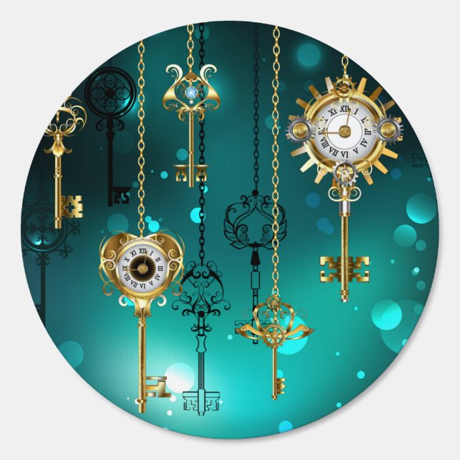 Antique Skeleton Keys on Green Background Sign (Front)