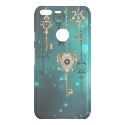 Antique Skeleton Keys on Green Background Uncommon Google Pixel XL Case