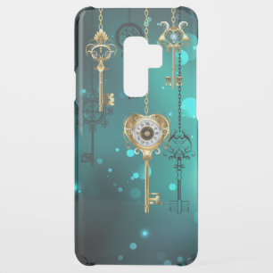 Antique Skeleton Keys on Green Background Uncommon Samsung Galaxy S9 Plus Case