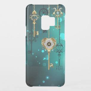 Antique Skeleton Keys on Green Background Uncommon Samsung Galaxy S9 Case