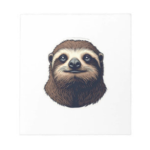 Antique Sloth Illustration Vintage Tee (2) Notepad