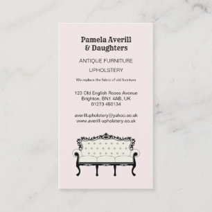 Antique Sofa, Vintage Upholstery Business Card