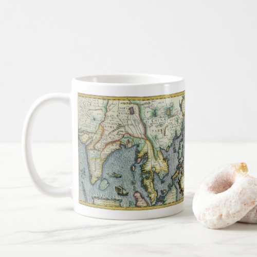 Antique Southeast Asian Map by Mercator  Hondius Coffee Mug