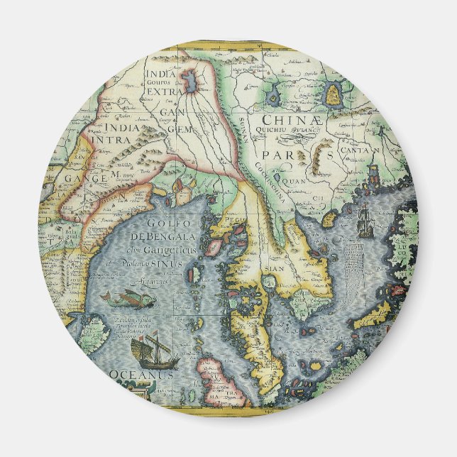 Antique Southeast Asian Map by Mercator / Hondius Magnet (Front)