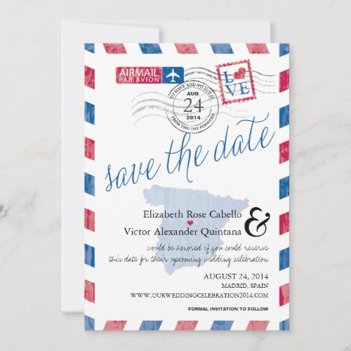 Antique Spain Airmail Save the Date