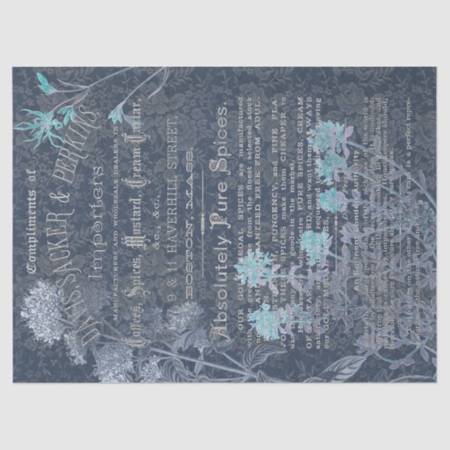 Antique Spices Ad Ephemera Decoupage Tissue Paper (Front)