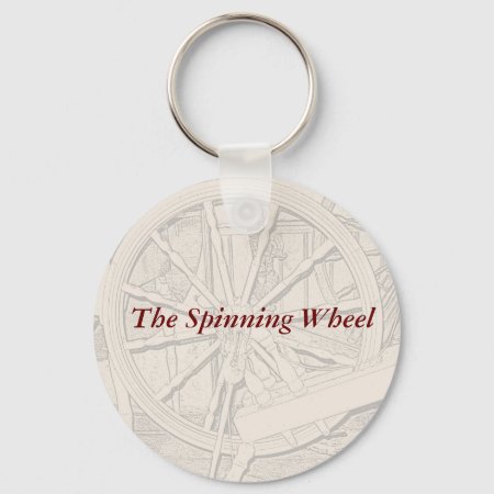 Antique Spinning Wheel Arts Crafts Keyring
