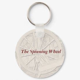Antique Spinning Wheel Arts Crafts Keyring keychain