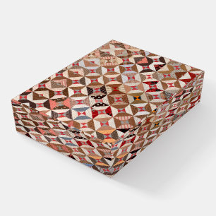 Antique Spool Pattern Patchwork Quilt Paperweight