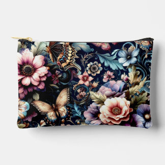 Antique Spring Flowers and Butterflies  Accessory Pouch