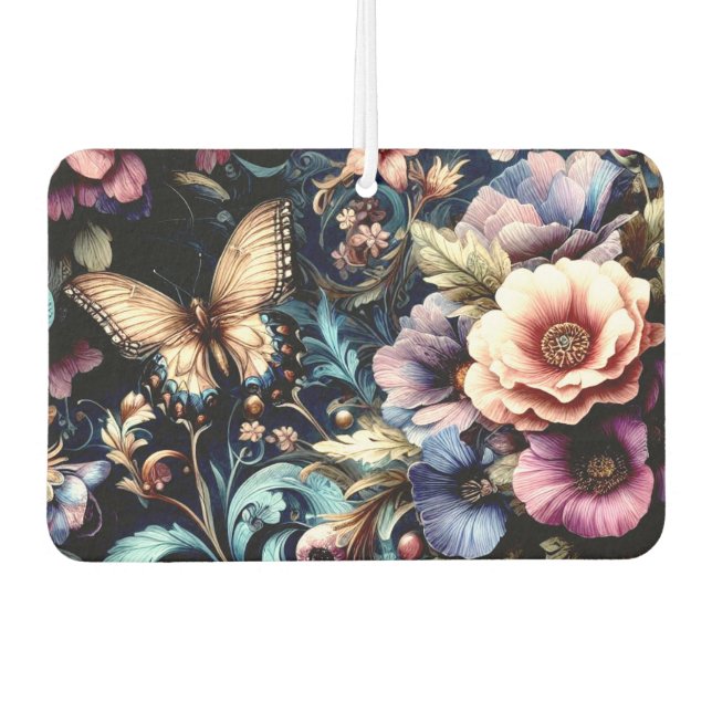 Antique Spring Flowers and Butterflies  Air Freshener (Front)