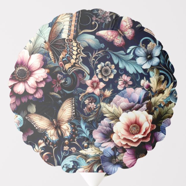 Antique Spring Flowers and Butterflies  Balloon (Front)