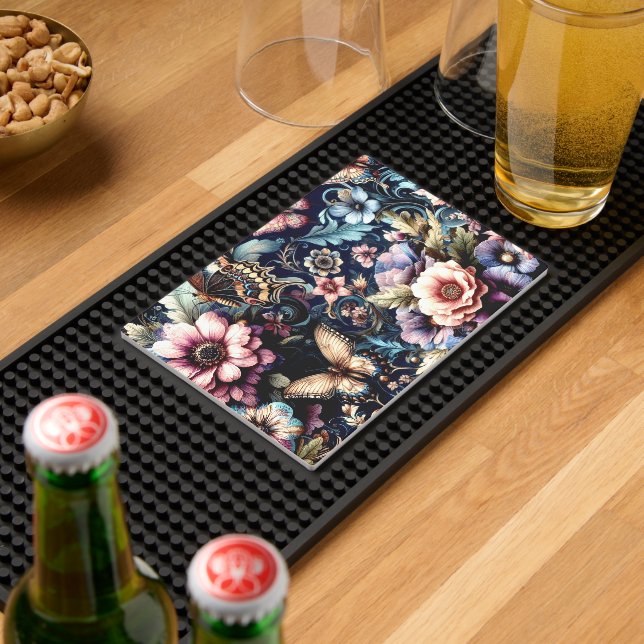 Antique Spring Flowers and Butterflies  Bar Mat (Insitu (Bar 2))