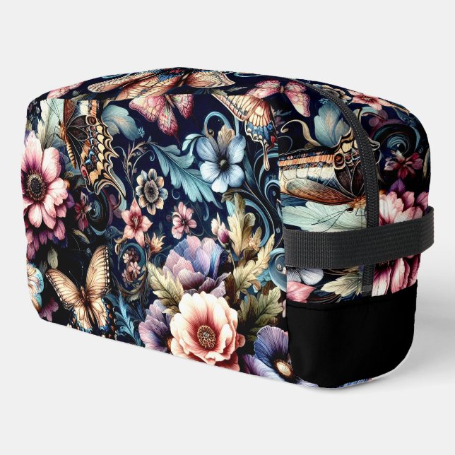 Antique Spring Flowers and Butterflies  Dopp Kit (Left Corner)