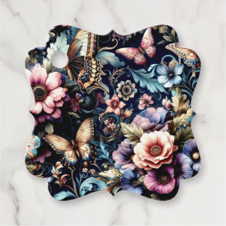 Antique Spring Flowers and Butterflies  Favor Tags
