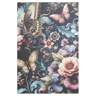 Antique Spring Flowers and Butterflies  Gallery Wrap