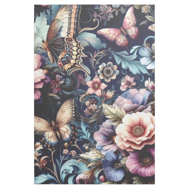 Antique Spring Flowers and Butterflies  Gallery Wrap (Front)