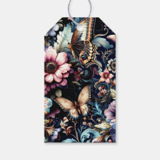 Antique Spring Flowers and Butterflies  Gift Tags