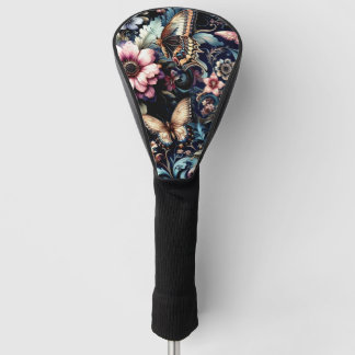 Antique Spring Flowers and Butterflies  Golf Head Cover